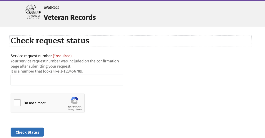 screenshot of process to check the status of your correction request